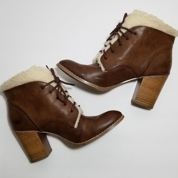 Restricted Shoes - Restricted Brown Fleece Lined Lace Up Boots